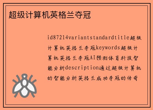 超级计算机英格兰夺冠